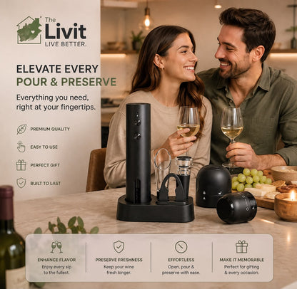 The Livit™ One-Click Wine Opener Set