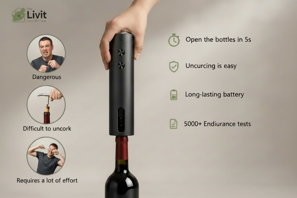 Livit Electric Wine Opener – Green Icons