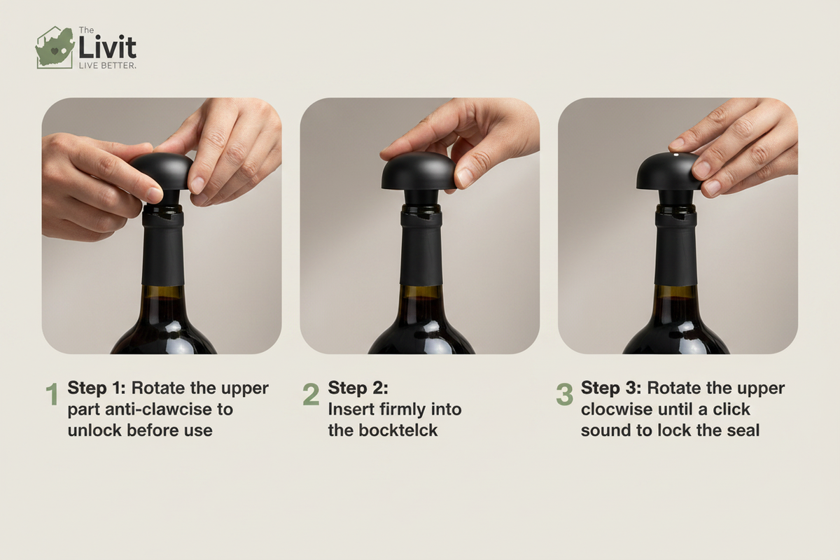 Livit Vacuum Wine Stopper – Instructions